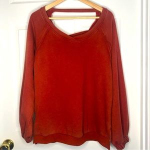 Pol Criss Cross Oversized Sweatshirt in Burnt Orange -S